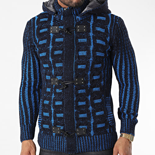 Gilet Zippé Capuche 3010 Noir Bleu Clair
