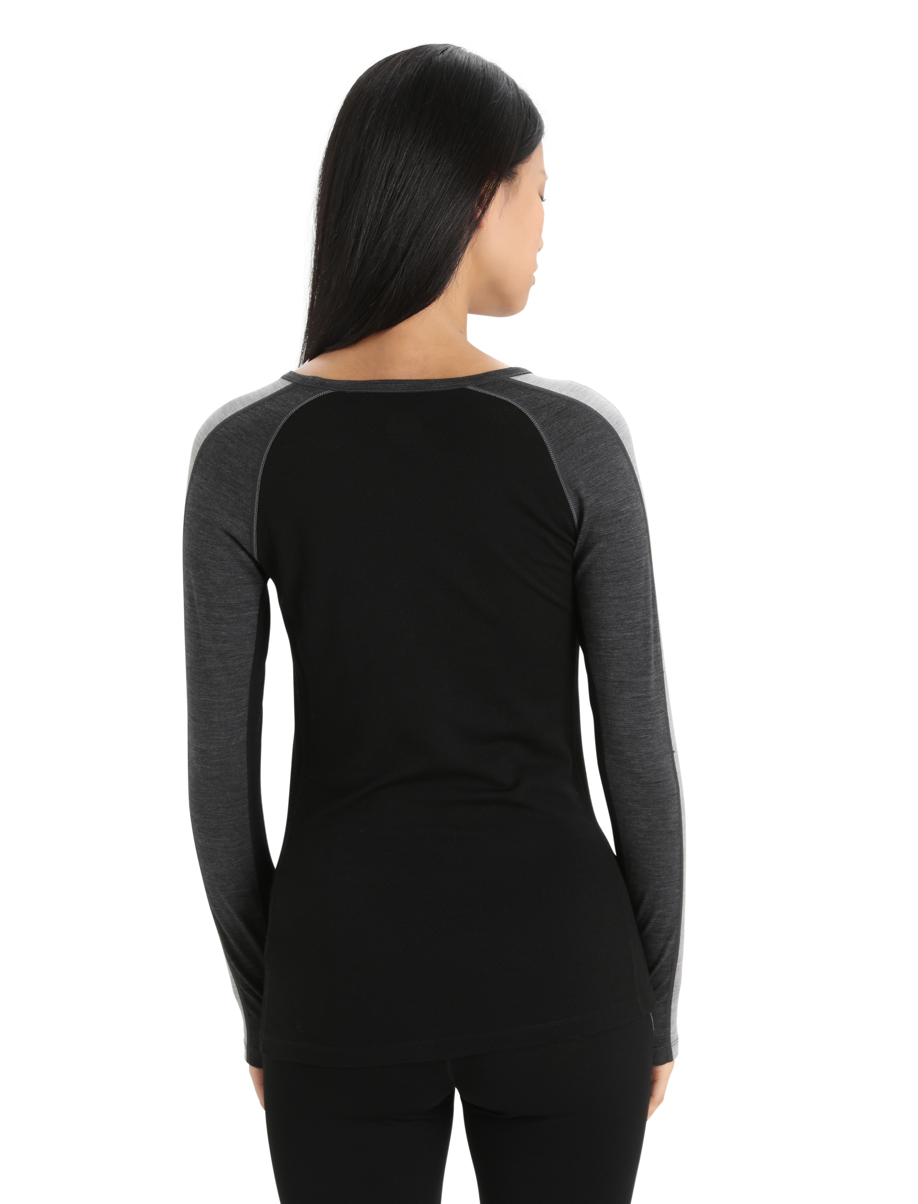 200 ZoneKnit Merino LS Crewe Thermal Top Dame Jet Heather/Black/Metro Heather/Cb