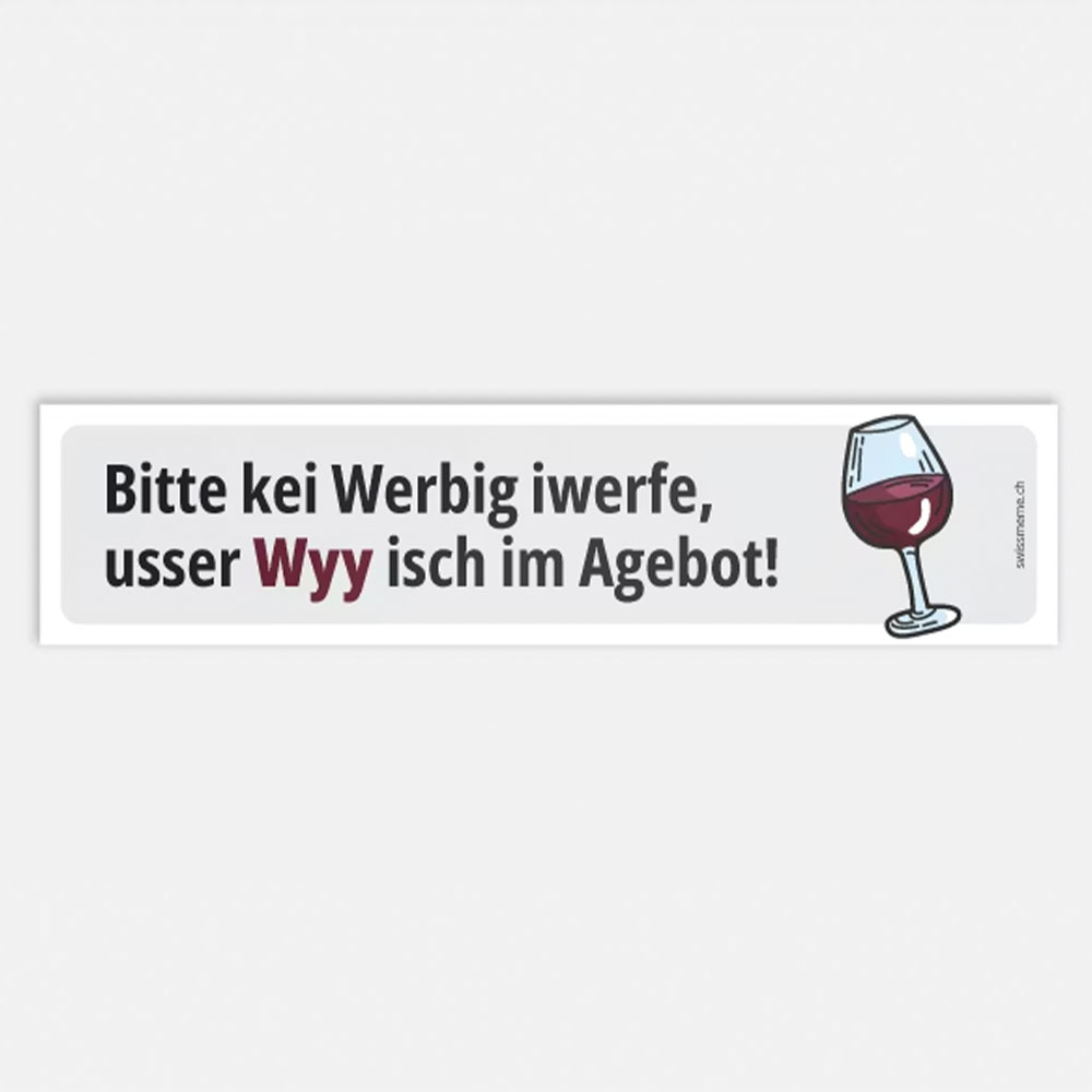 (148x35mm) Lustiger Sticker Wasserfester Aufkleber Meme Abziehbild für Briefkasten (058.02) - Kei Werbig, usser Wyy!