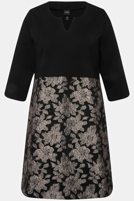 Kleid, Punto di Roma, Tunika-Ausschnitt, 3/4Arm