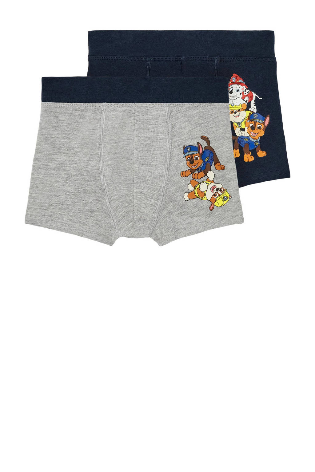 Paw Patrol boxershort NMMJOCUT - set van 2 donkerblauw/grijs melange