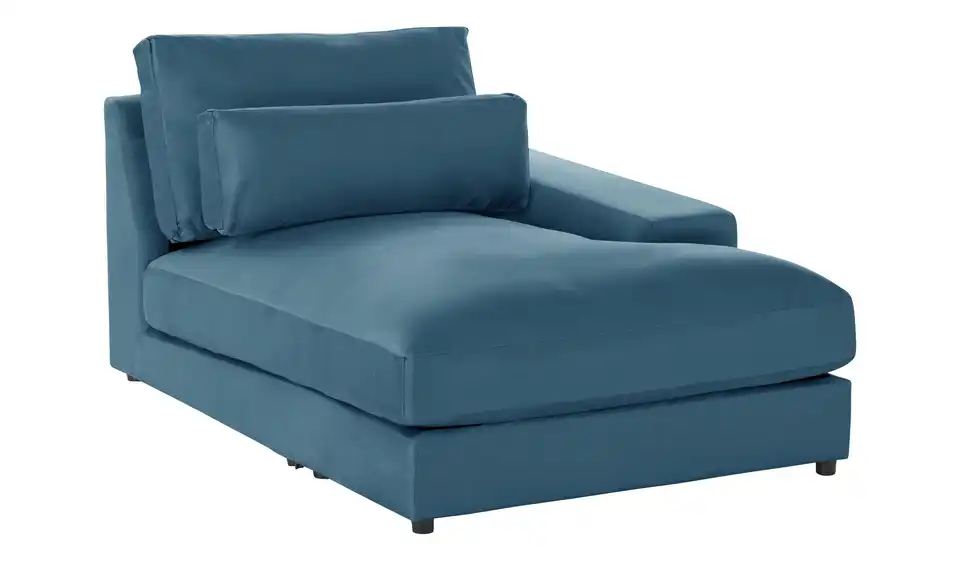 Element Branna Blau Samt Ottomane rechts