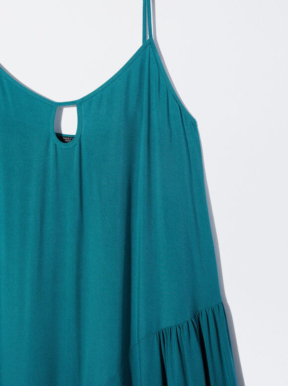 Vestido midi azul com alças