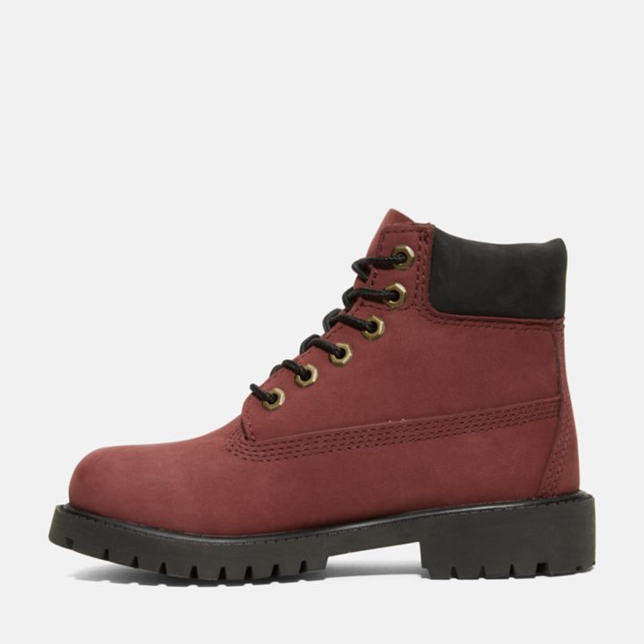 Bota infantil premium impermeável de 15 cm na cor bordô.