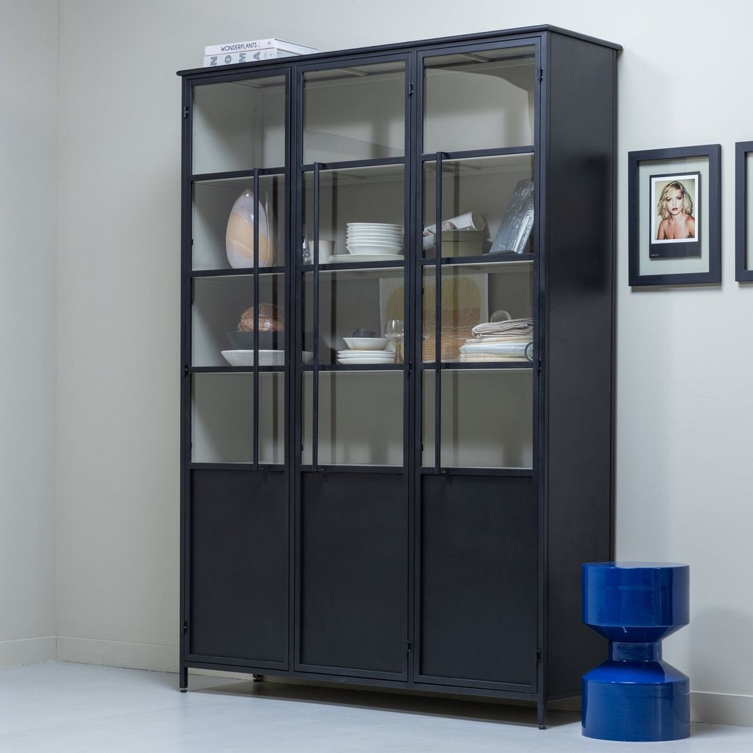 WOOOD   Exhibit 3-deurs Vitrinekast