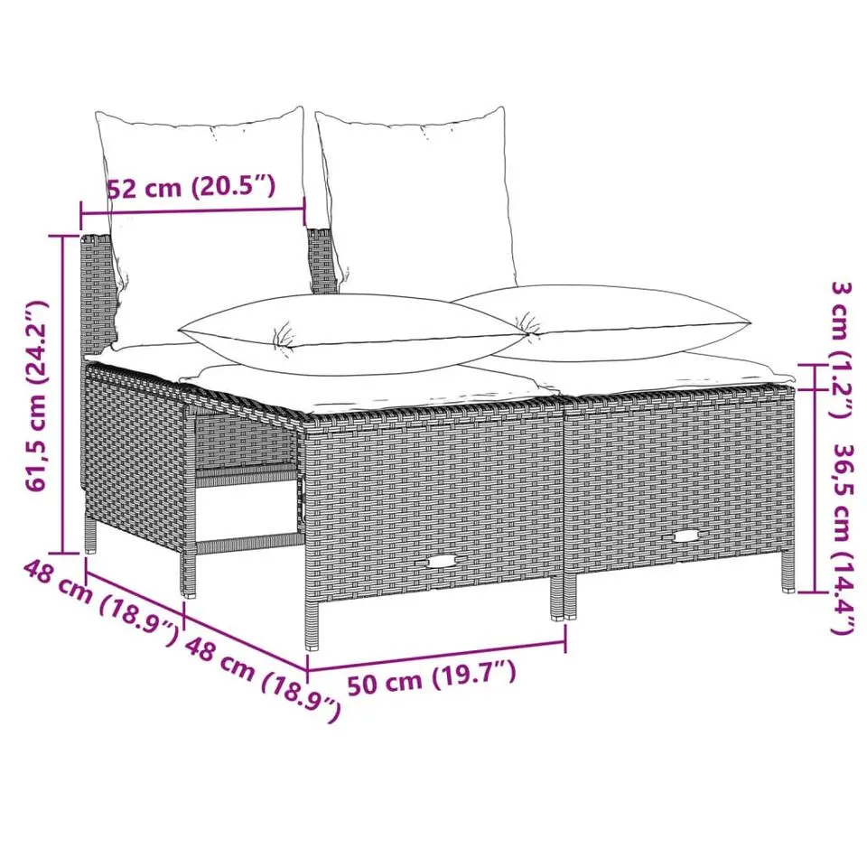 vidaXL - Loungeset - Grijs - Poly rattan