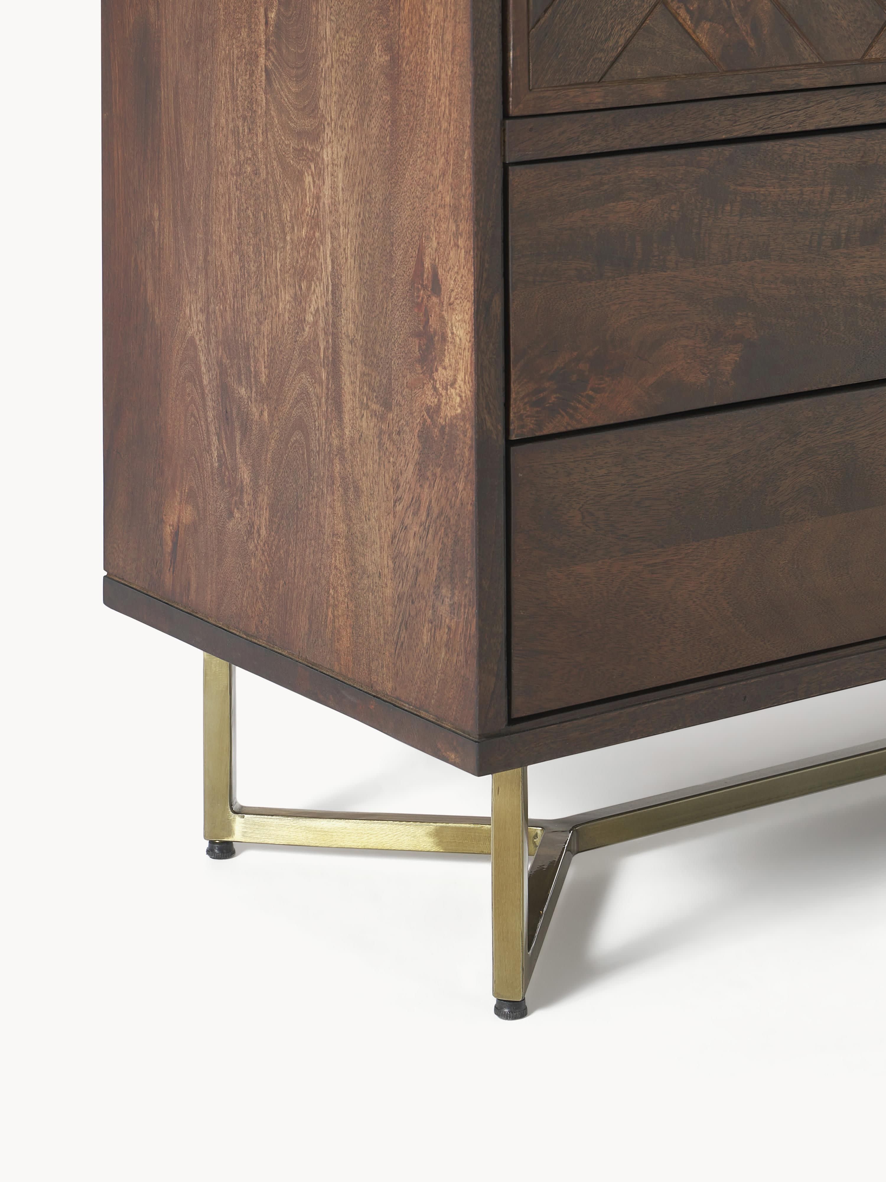 Highboard Luca van mangohout met visgraatmotief