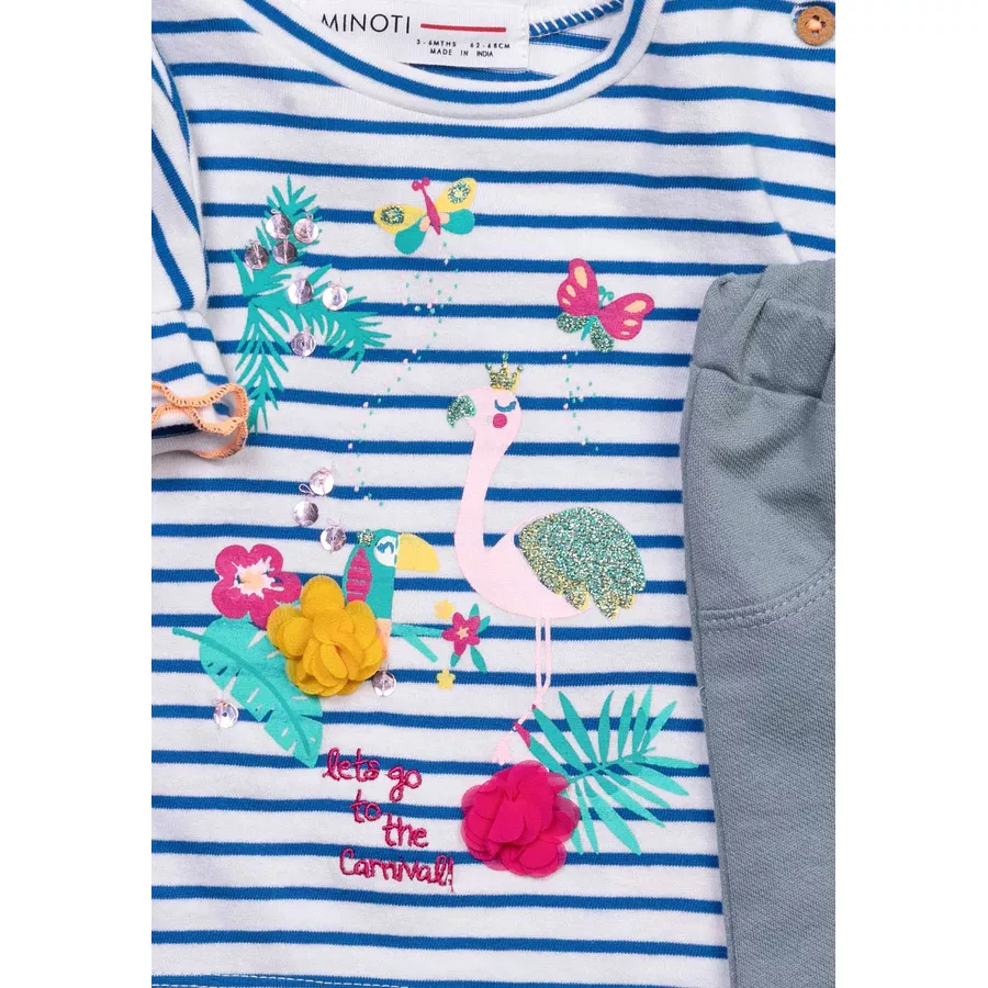 MINOTI T-Shirt und Leggings im Set WeißHellblau