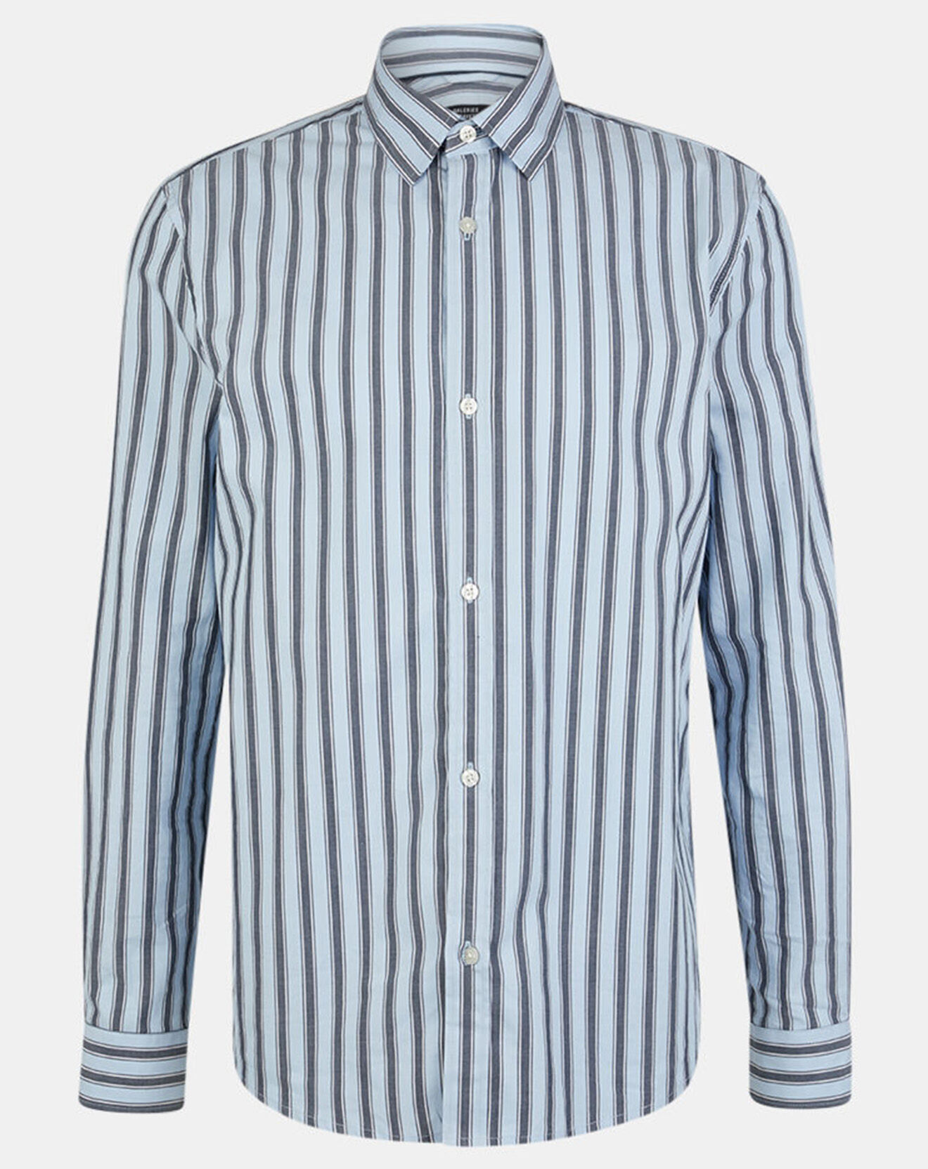 Galeries Lafayette Chemise droite Liclub à rayures bleue