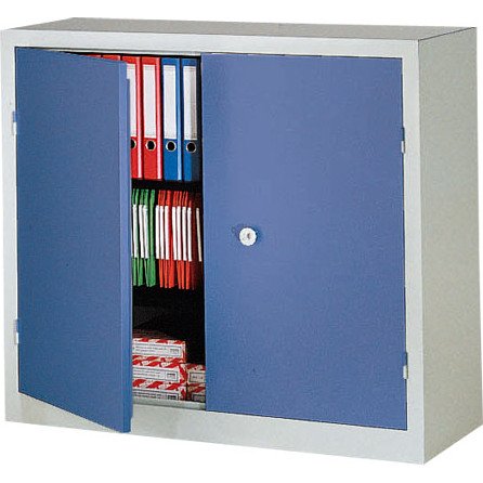 Armoire basse Monobloc d'atelier H 100cm corps gris