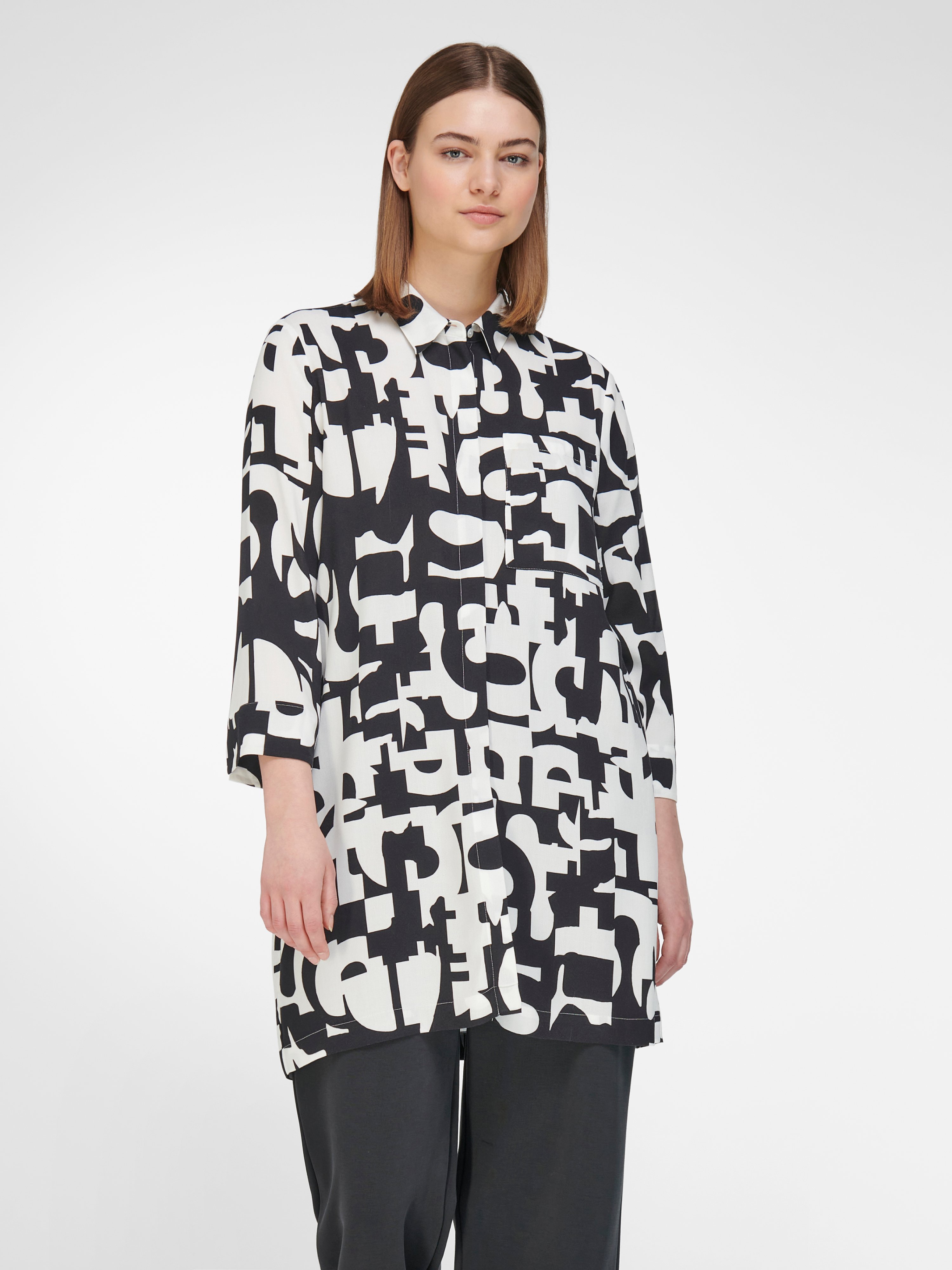 Long-Bluse mit 3/4-Arm