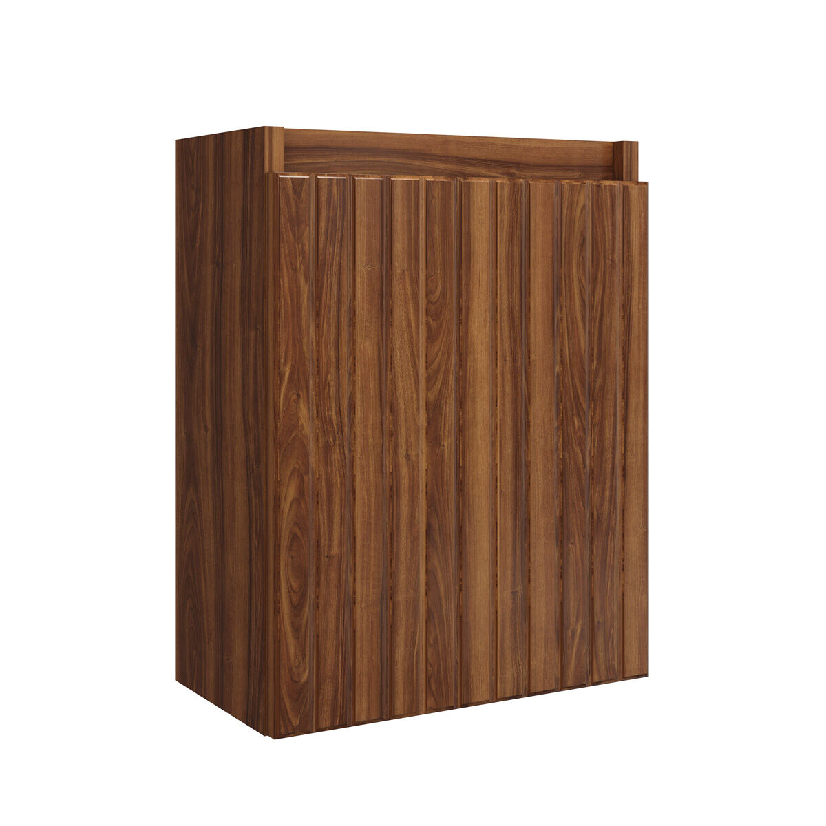 Fontana Dark Emperador Micro Marble toiletmeubel met ribbelfront 40cm walnoot