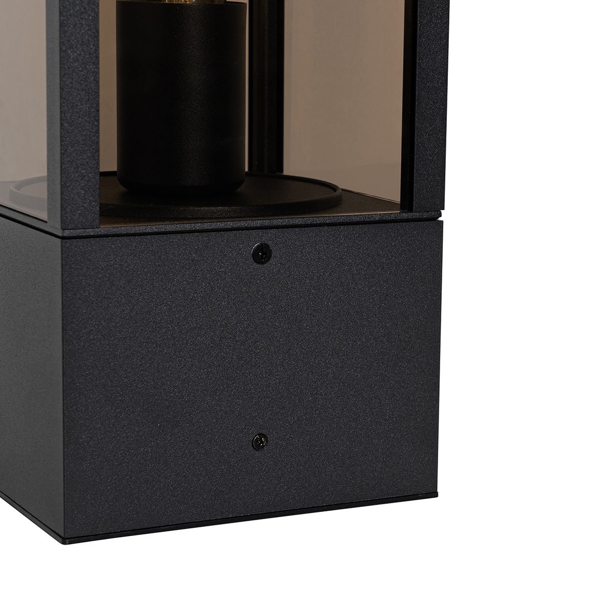 Staande buitenlamp zwart met smoke 40 cm IP44 - Charlois