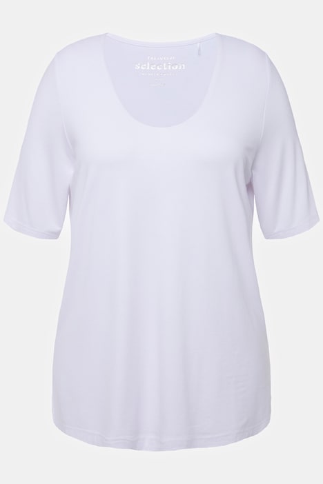 T-Shirt, vorne doppellagig, V-Ausschnitt, Halbarm