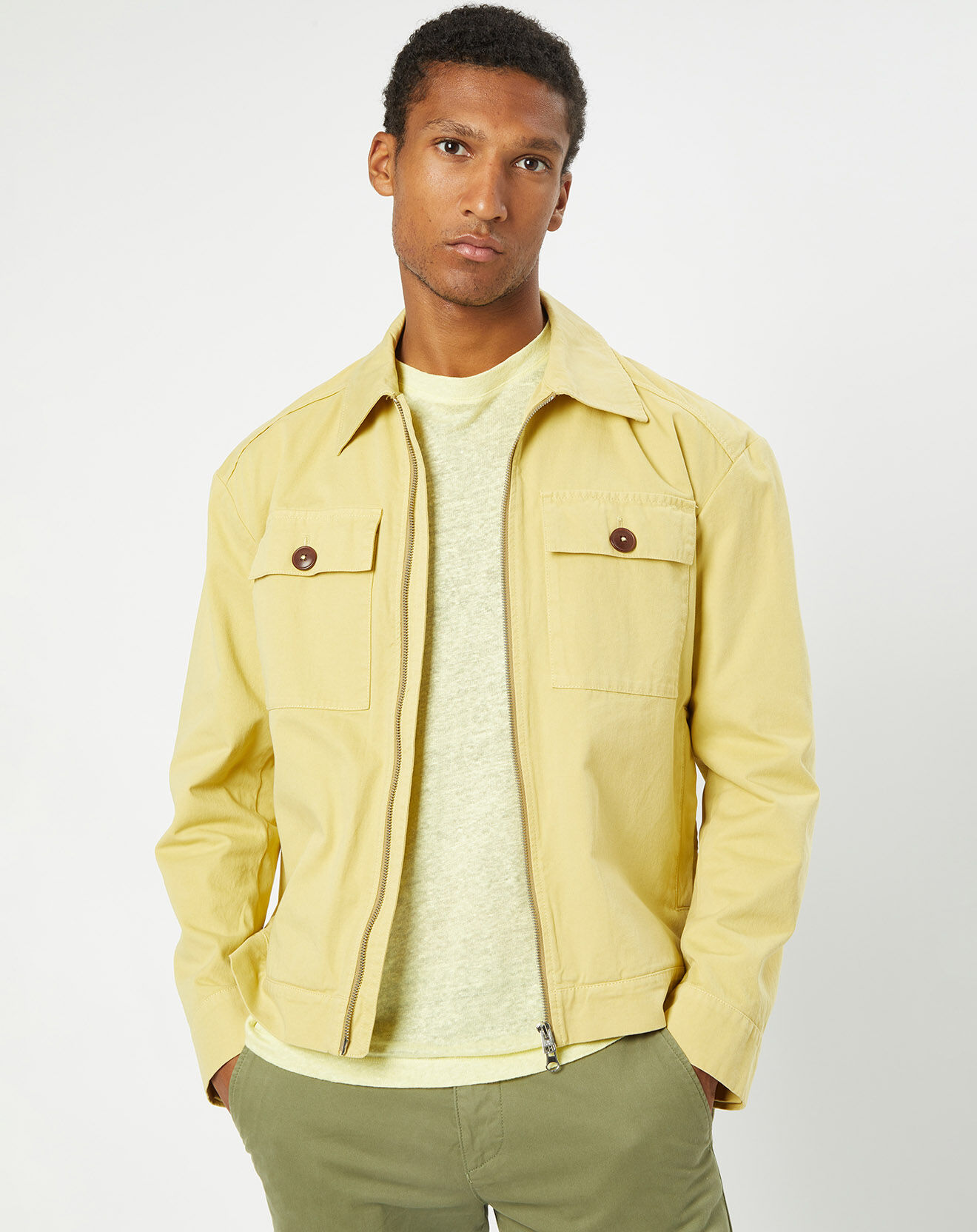 Marc O'Polo Blouson Coton Organic Double Poche jaune clair