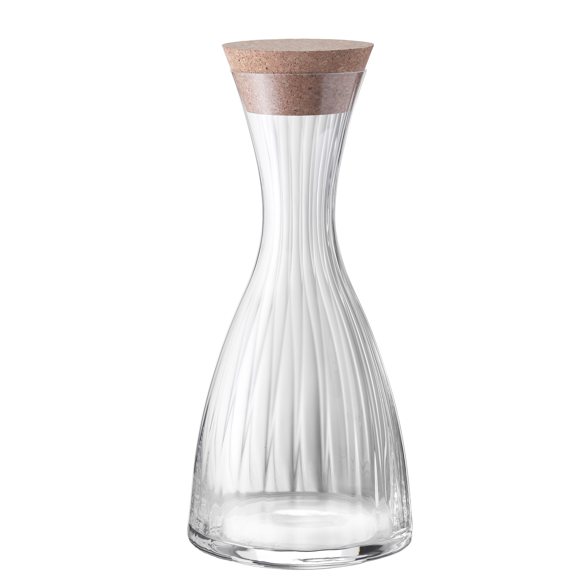 Kristallglas-Karaffe - klar - Korkverschluss - 1200 ml
