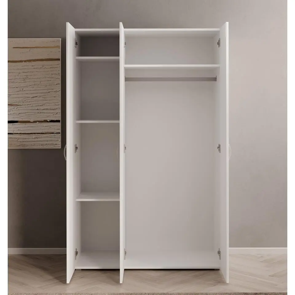 Meubella - Kledingkast Bernd - Wit - 111 cm