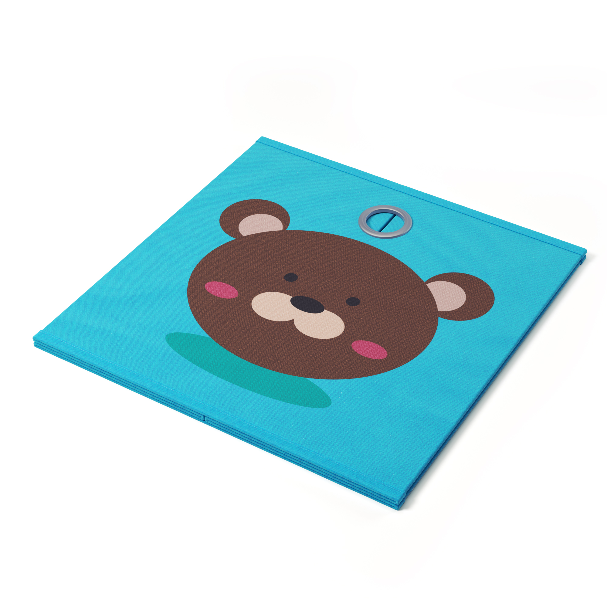 Aufbewahrungsbox Bär 33 x 33 cm 2er Set blau