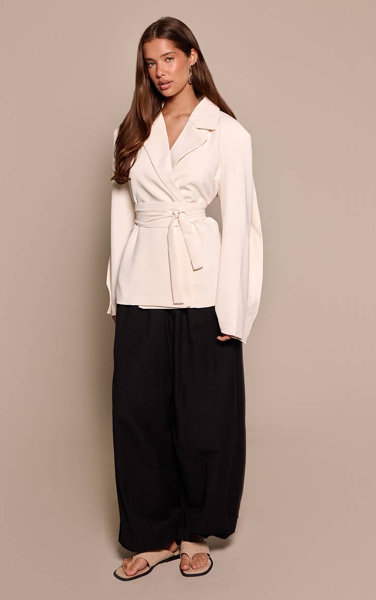Crème Blazer À Détail Cache-cœur