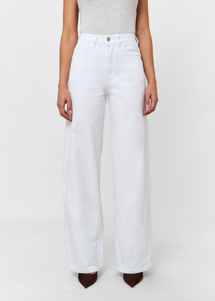 Wide leg stretch jeans wit