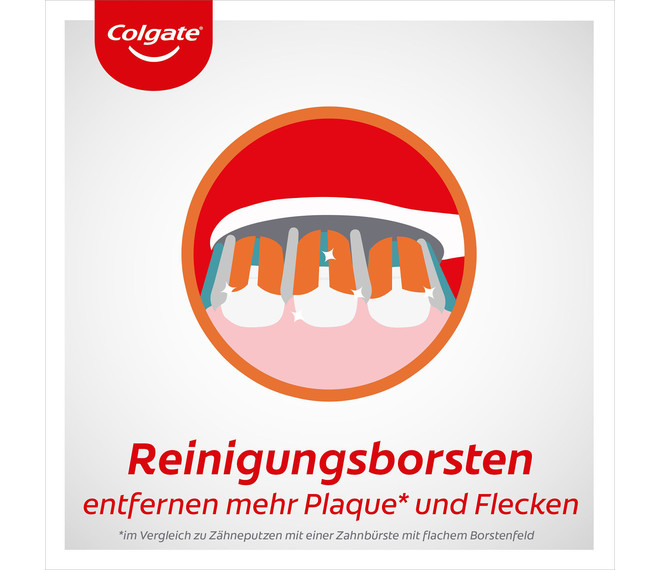 Colgate 360° Whole Mouth Clean Mittel Zahnbürste Entfernt bis zu 151% mehr Bakterien