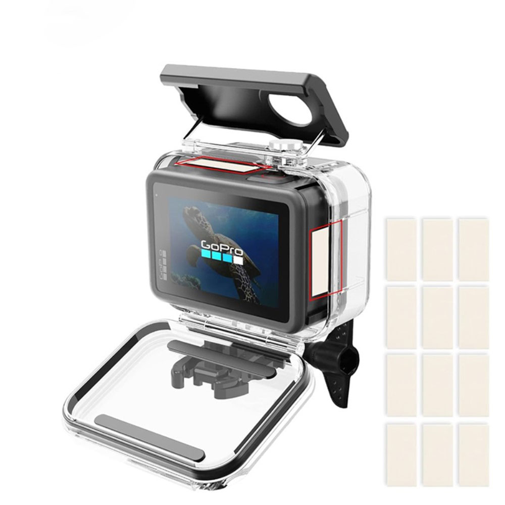 (9in1) GoPro Hero 12 / 11 / 10 / 9 Unterwasser Taucher Bundle mit 3 Linsenfilter / Gehäuse / Anti-Dunst Blätter / Schutzfolie / Monopod