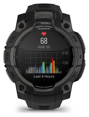 Montre GPS Garmin Instinct 3 AMOLED - 45 mm Noir avec Bracelet en Silicone Noir