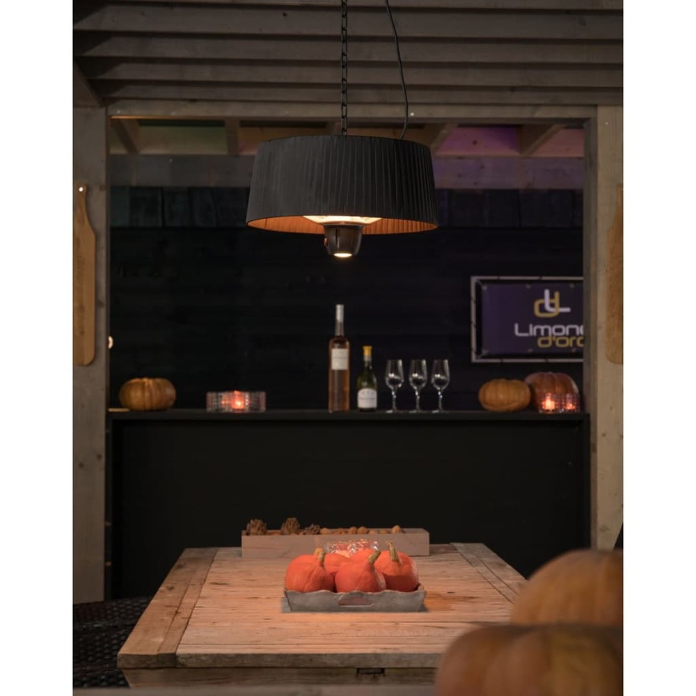 Chauffage suspendu artix compact 1500w halogène noir artix c-hb