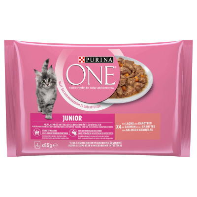 Purina One Junior Lachs 4x85g