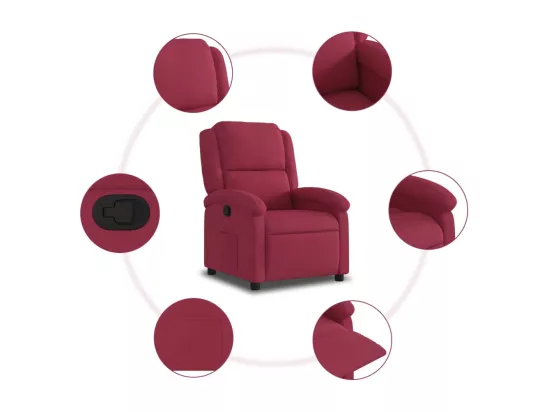 Fauteuil inclinable rouge bordeaux velours