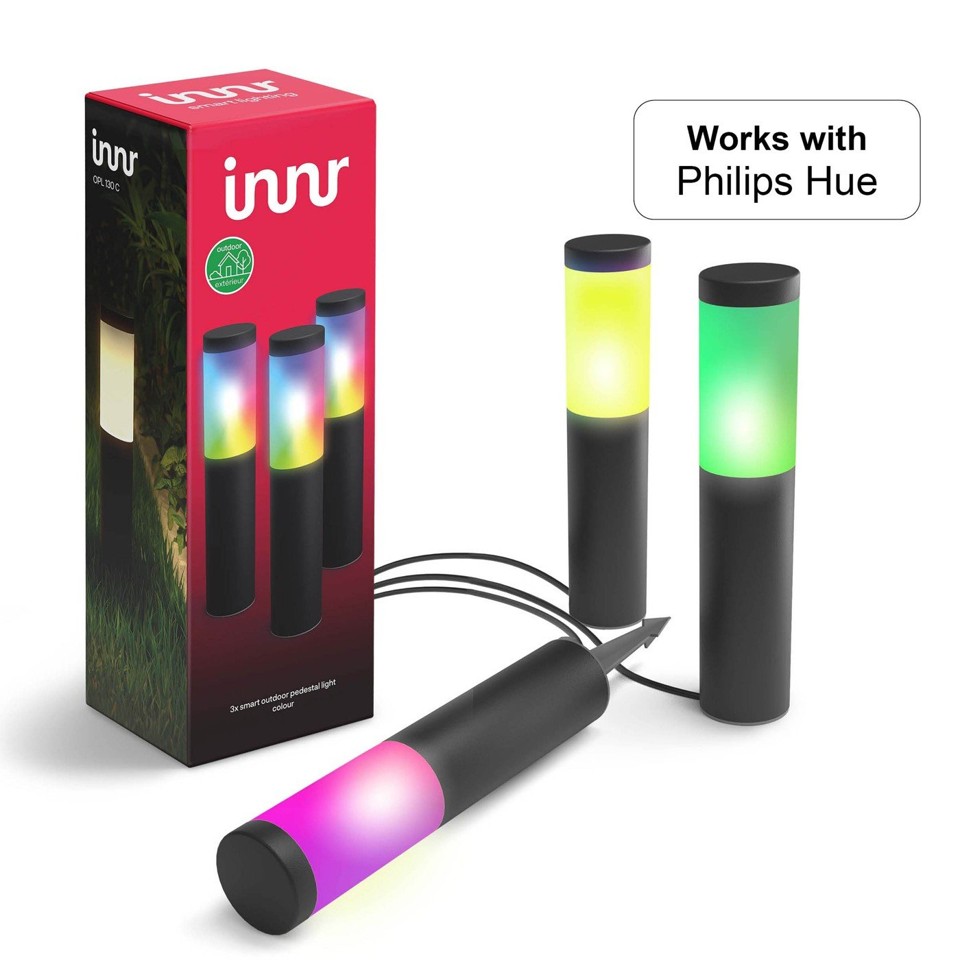 INNR - 2x Smart Udendørs Pedestal Light Bundle - 3 Pack OPL 130 C Post - Bundle