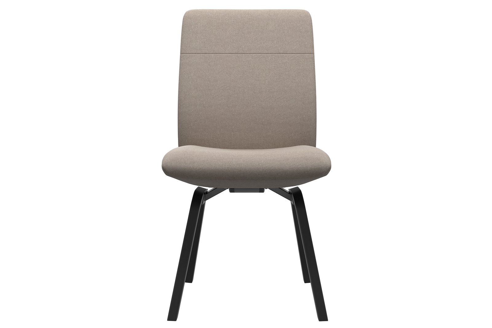 Chilli spisestol I tekstil Tulip Light Beige, large sete med sortbeiset understell.
