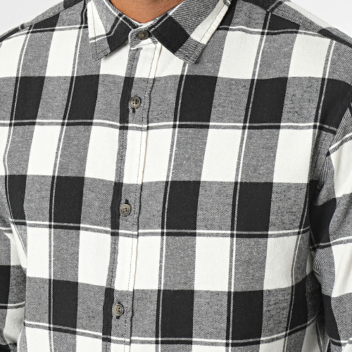 Chemise Manches Longues A Carreaux Plain Fall Buffalo Noir Blanc