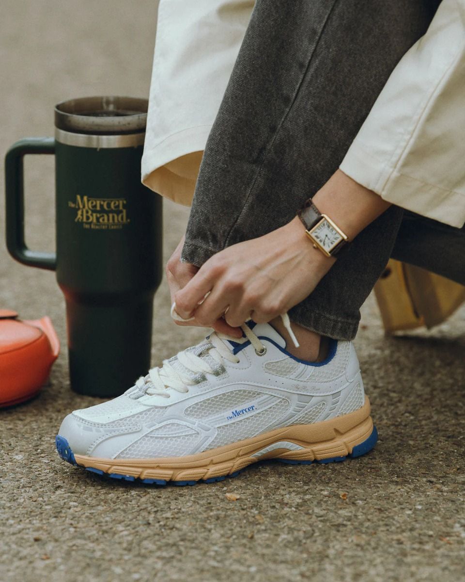 Mercer Amsterdam The Re-Run Grape Wit/Kobaltblauw Damessneakers