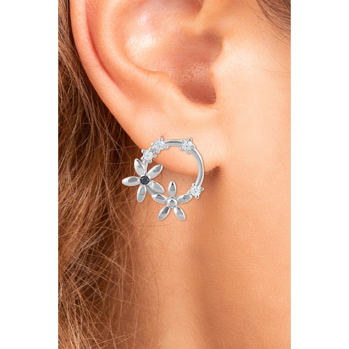 Boucles d'oreilles - Laiton, diamant & cristal