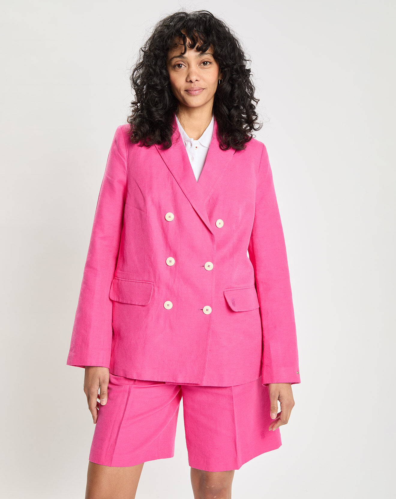 Tommy Hilfiger Blazer en Lin mélangé rose