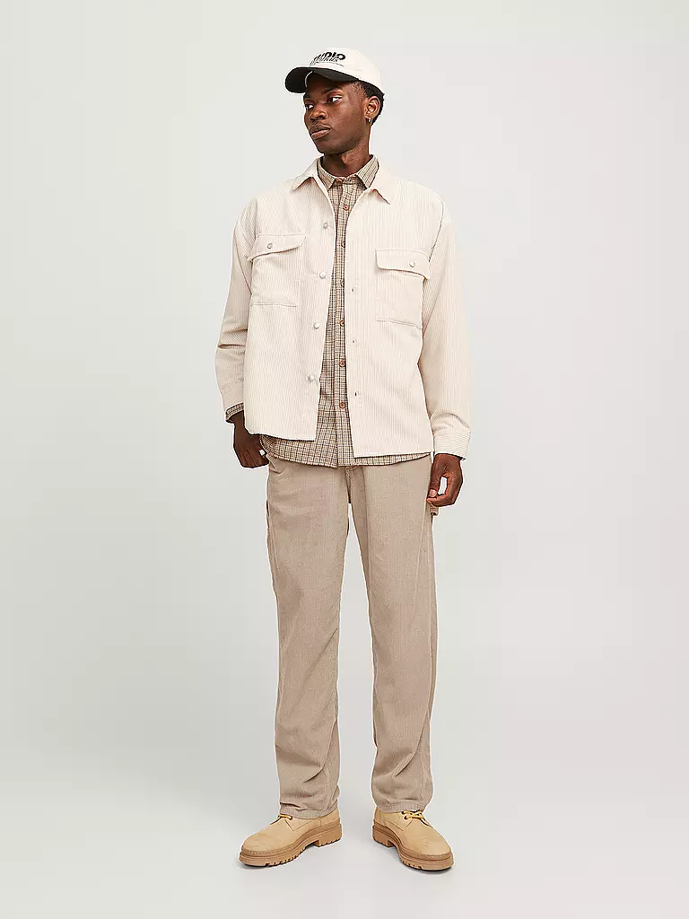 JACK & JONES Cordhose Flared Fit JJSTEDDIE beige