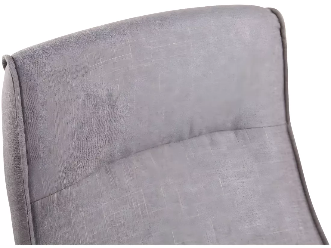 Chaise de bureau - Tissu & Métal chromé - Gris - Portland