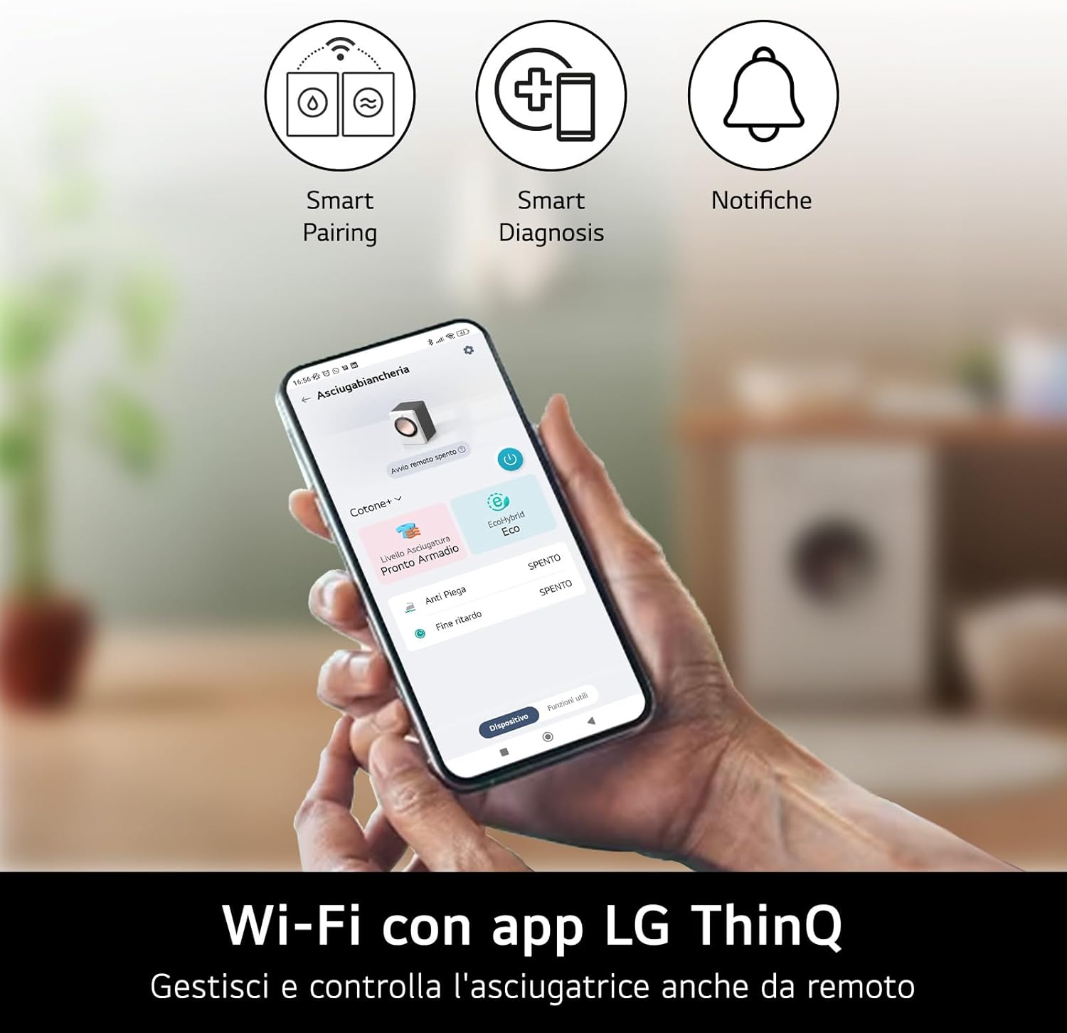LG RH18U8AVCW Smart Wäschetrockner, 18 kg, Klasse A+++, Wärmepumpe Dual Inverter, Motor Direct Drive, künstliche Intelligenz AI Dry, selbstreinigender Kondensator, WLAN, Serie U8, Weiß