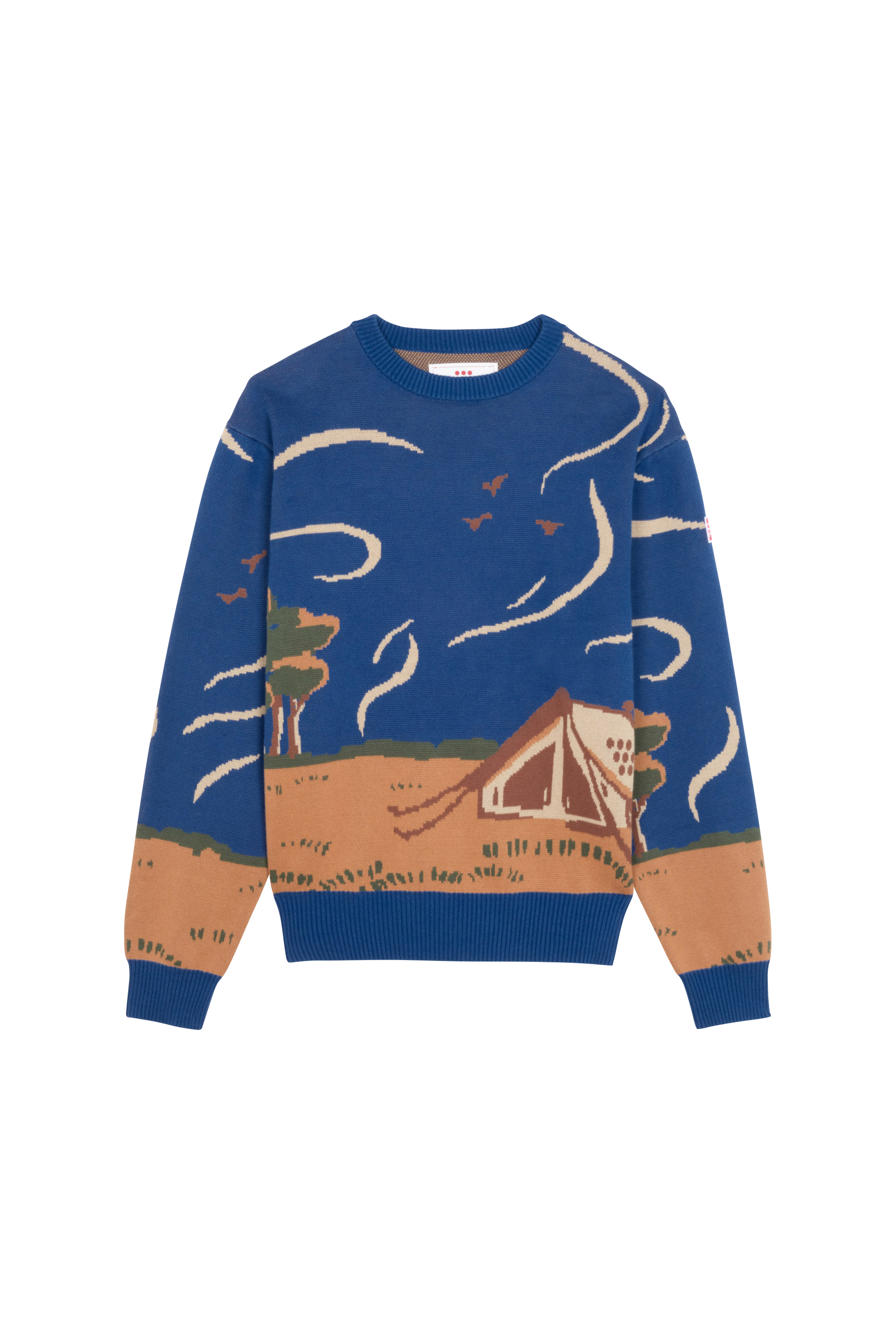THE NEW ORIGINALS Pull CAMPING KNIT Bleu