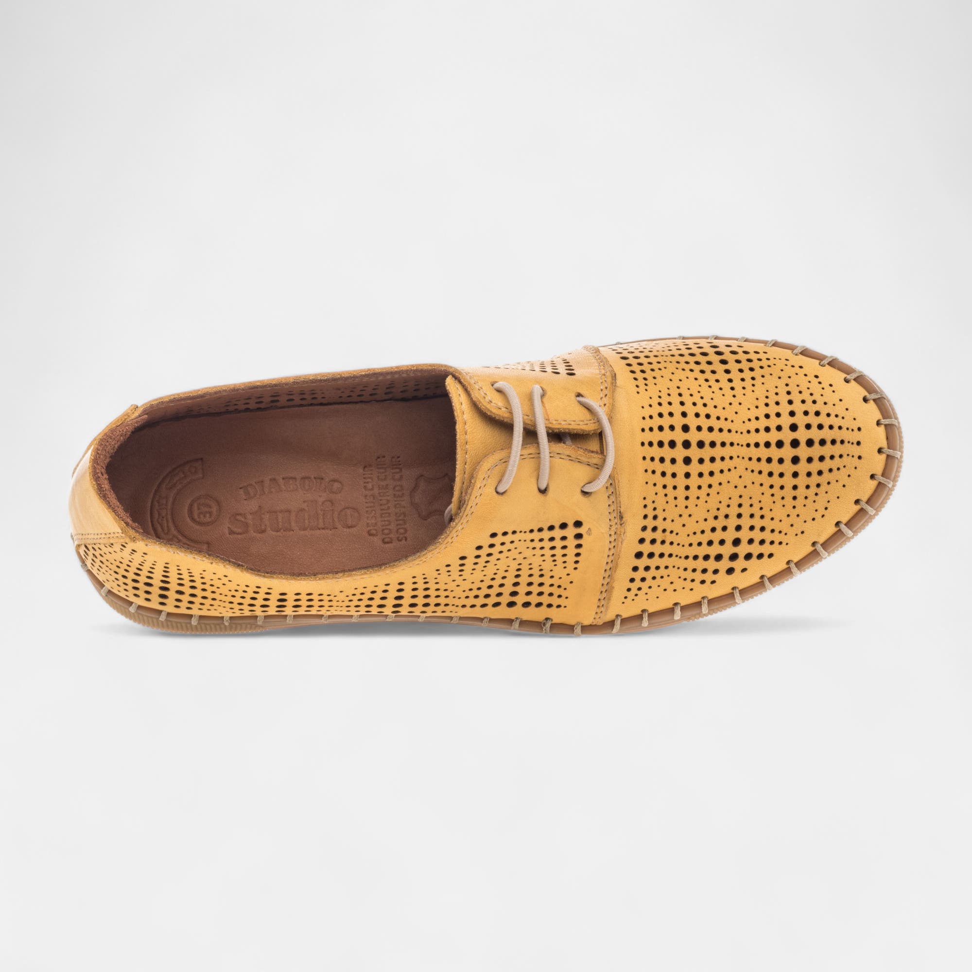 Baskets basses Femme en cuir jaune