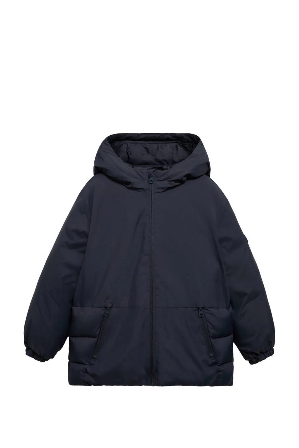 Mango Kids gewatteerde winterjas donkerblauw