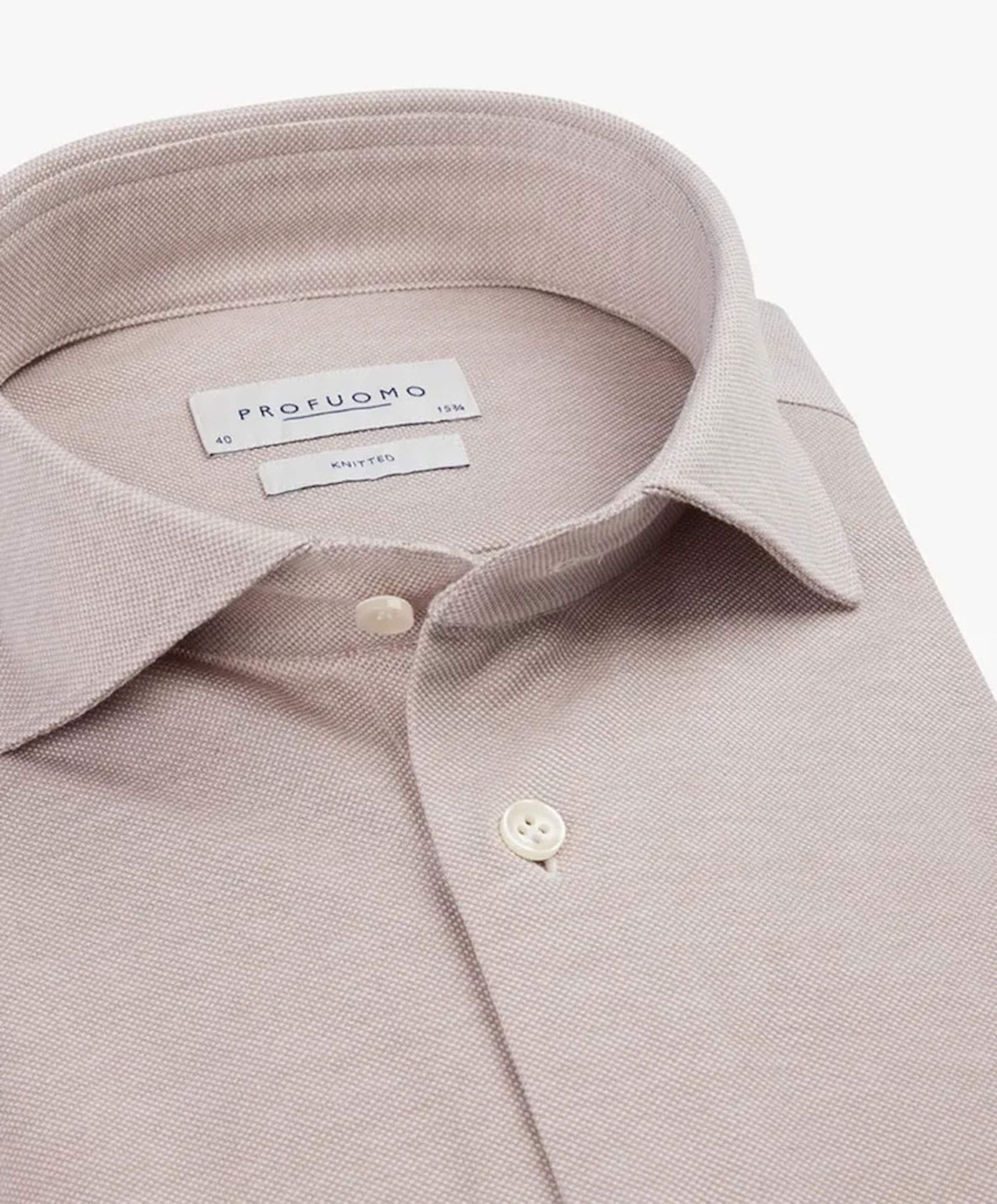 Profuomo Heren overhemd lange mouw beige