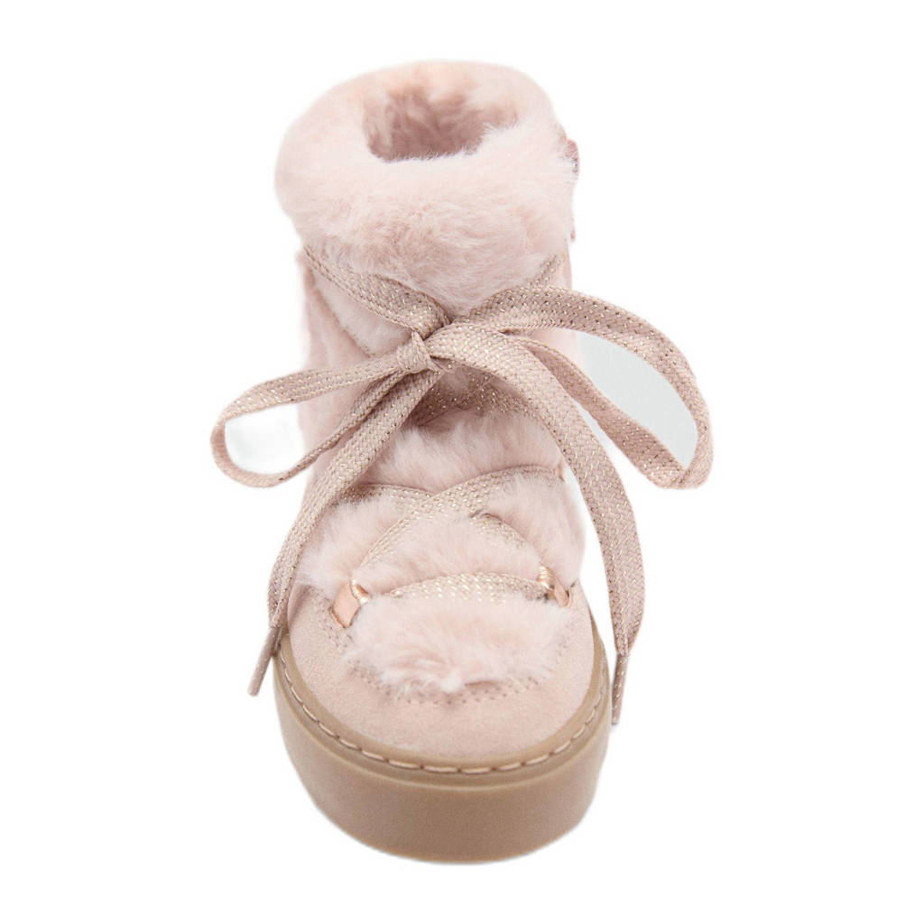 Mango Kids suède enkelboots lichtroze