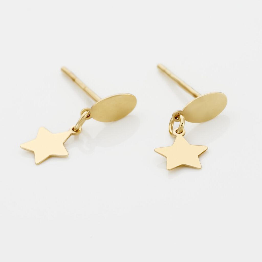 Boucles D'oreilles Pendantes Alphonsine Etoile Or Jaune