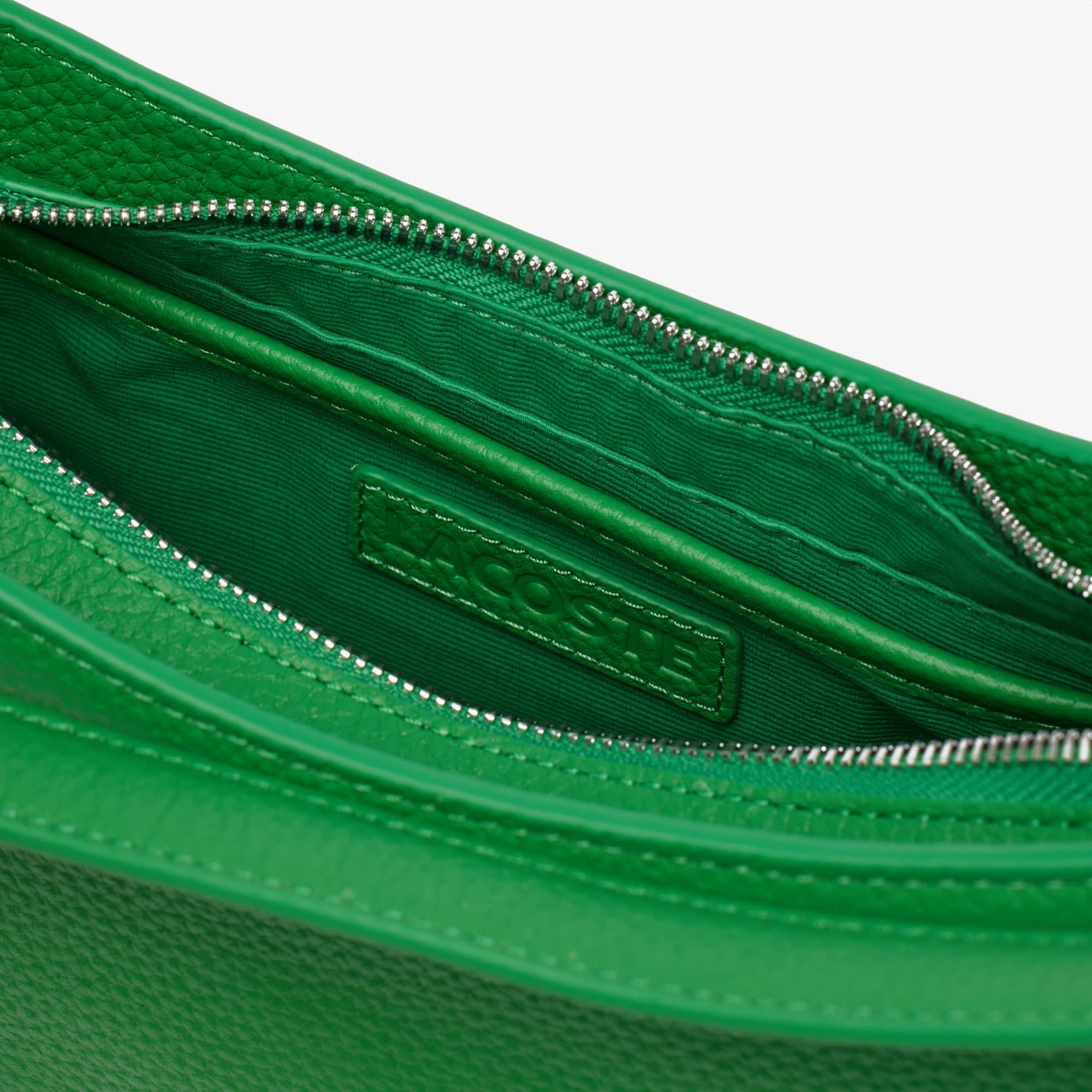 Sac demi-lune femme Lacoste en cuir grainé Sacs à bandoulière - Vert - Lacoste - Femme