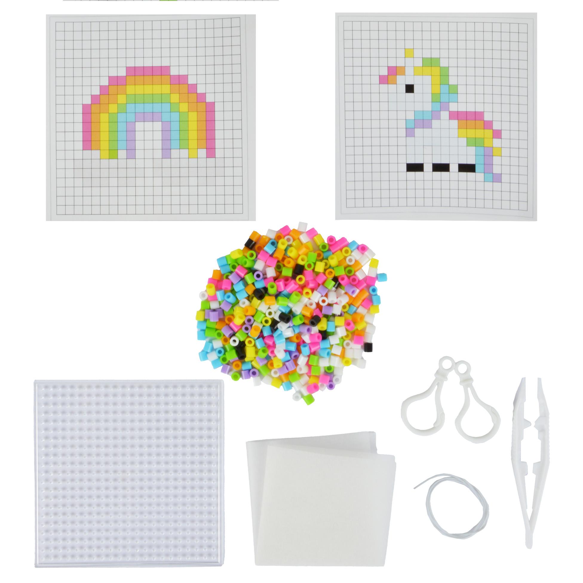 KIT PERLES A REPASSER PORTE CLES LICORNE OU ARC EN CIEL