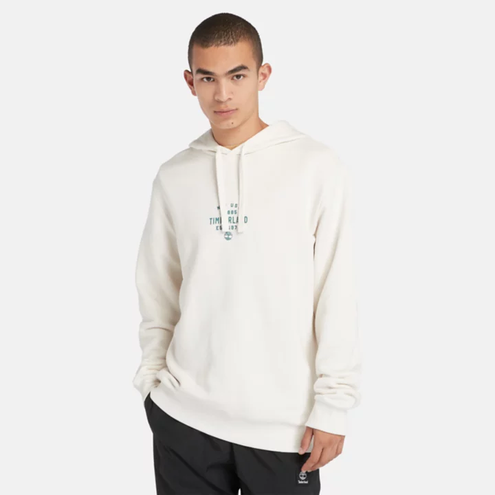 Sweat à capuche avec motif graphique unisexe en blanc