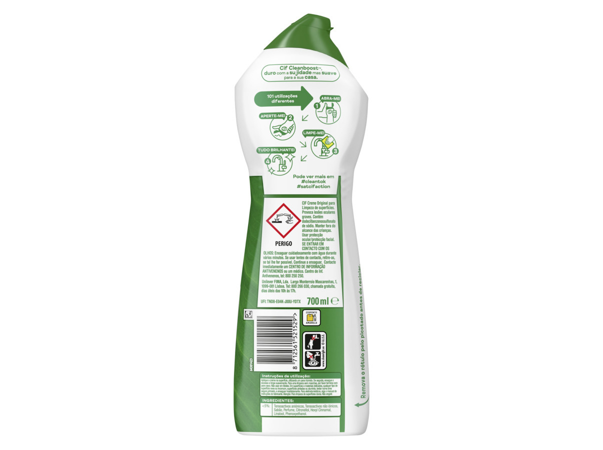 CREME CIF LIMPEZA BRANCO 700ML