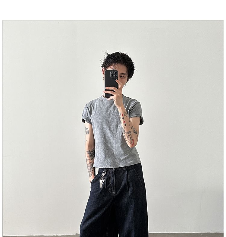 Nahagin - Mid Rise Wide Leg Jeans